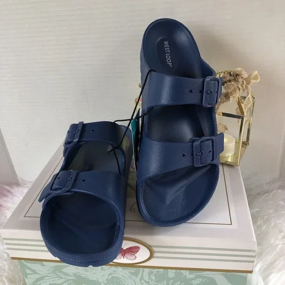 Women's Sandals-Choose Size-4/5 Bright Blue-Waterproof-West Loop - Picture 12 of 15